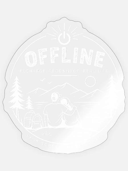 Offline Abenteuer Bergsee - Sticker Größe S (10 x 10 cm) - Transparent glänzend