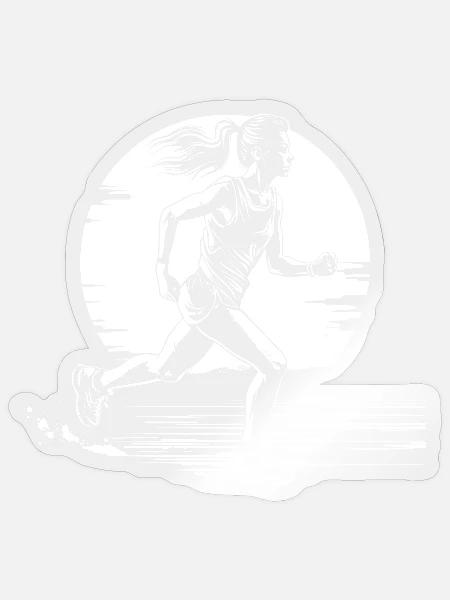 Läuferin Skizze - Sticker Größe S (10 x 10 cm) - Transparent glänzend