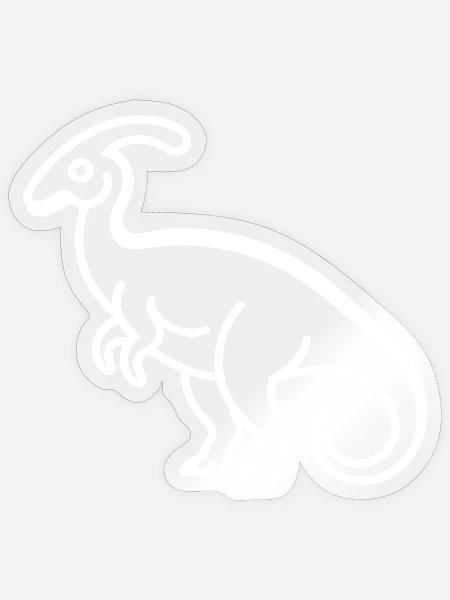 Dino-Liniengrafik mit Crest - Sticker Größe S (10 x 10 cm) - Transparent glänzend