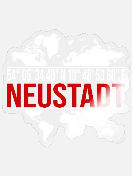 Neustadt - Sticker Größe S (10 x 10 cm) - Transparent glänzend