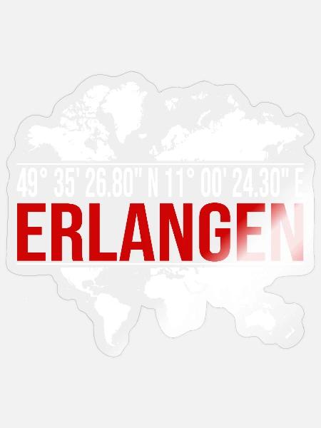 Erlangen - Sticker Größe S (10 x 10 cm) - Transparent glänzend