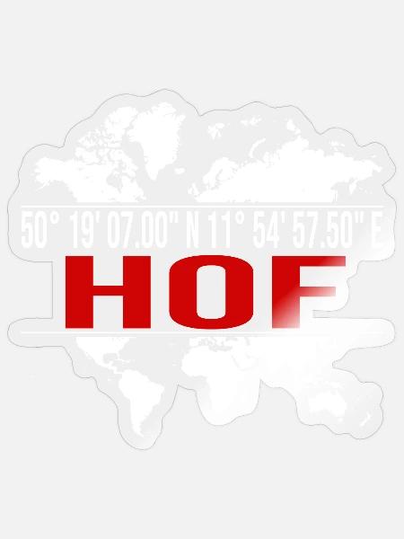 Hof - Sticker Größe S (10 x 10 cm) - Transparent glänzend