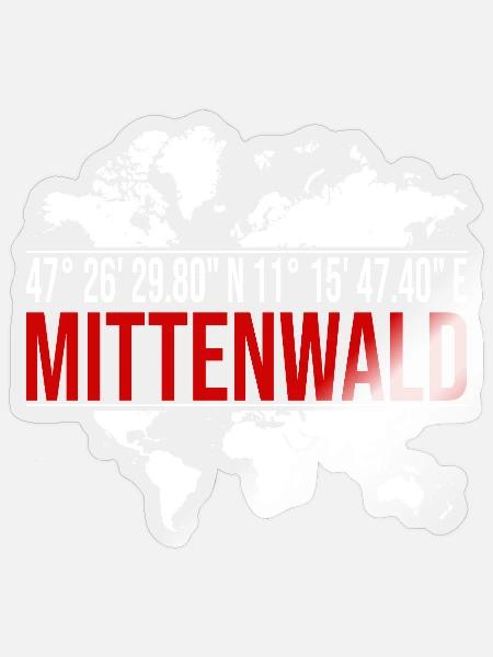 Mittenwald - Sticker Größe S (10 x 10 cm) - Transparent glänzend