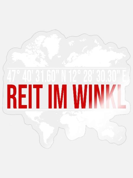 Reit im Winkl - Sticker Größe S (10 x 10 cm) - Transparent glänzend