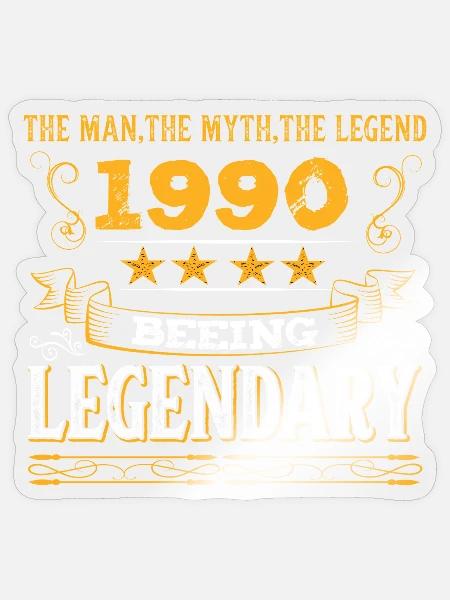 Birthday legendär 1990 - Sticker Größe S (10 x 10 cm) - Transparent glänzend