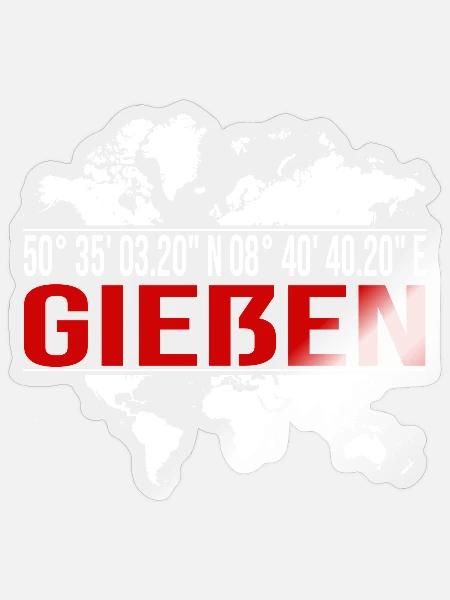 Gießen - Sticker Größe S (10 x 10 cm) - Transparent glänzend