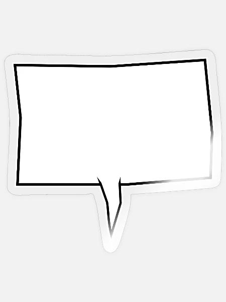 Eckige Sprechblase in Weiß - Sticker Größe S (10 x 10 cm) - Transparent glänzend