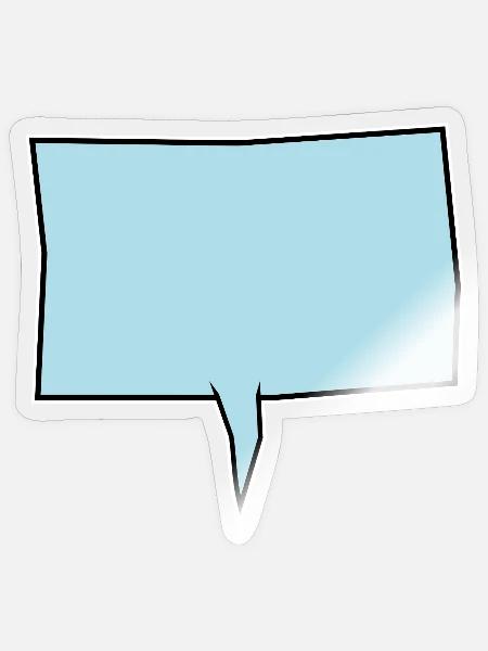 Eckige Sprechblase in Türkis - Sticker Größe S (10 x 10 cm) - Transparent glänzend