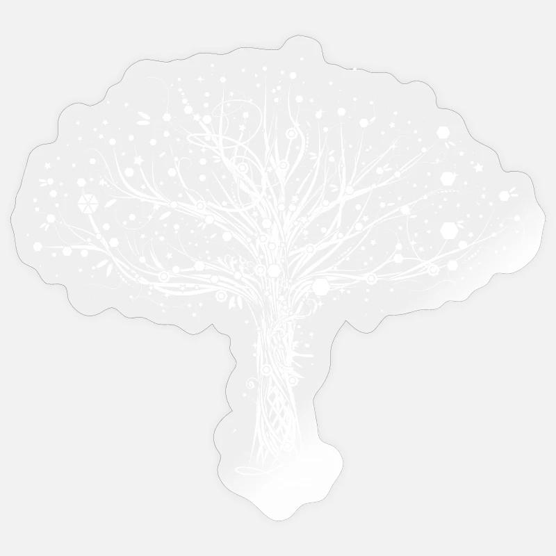 Un arbre blanc - Sticker taille S (10 x 10 cm) - brillant transparent