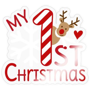My first Christmas - Sticker Größe S (10 x 10 cm) - Transparent glänzend - Vorne