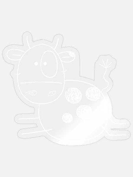 Coole Kuh I Strichmännchen Rind Bauer Geschenk - Sticker Größe S (10 x 10 cm) - Transparent glänzend