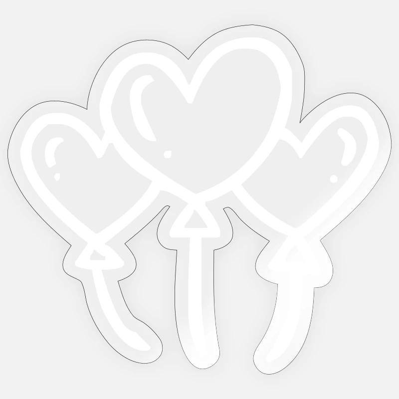 Ballon ballons trois - Sticker taille S (10 x 10 cm) - brillant transparent