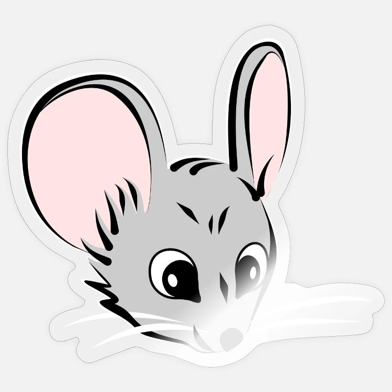 Maus Mauskopf Mäusekopf - Sticker Größe S (10 x 10 cm) - Transparent glänzend