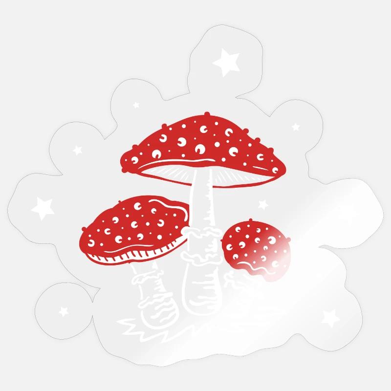 Mushroom mushrooms toadstools Amanita - Sticker size S (10 x 10 cm) - transparent glossy