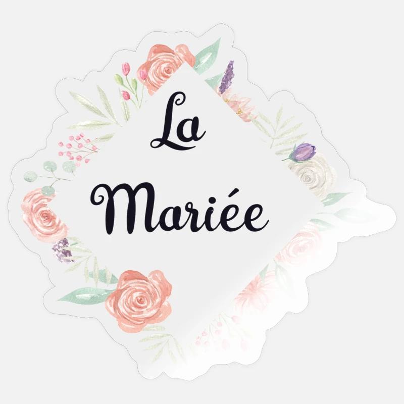 Romantische Blumen Die Braut - Sticker Größe S (10 x 10 cm) - Transparent glänzend