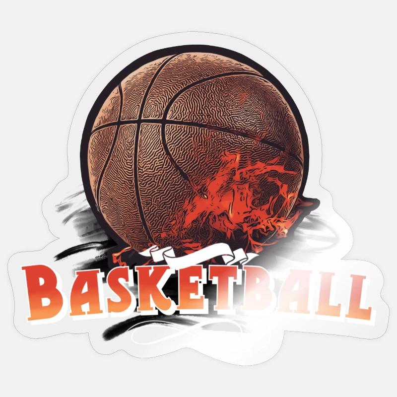 basket-ball - Sticker taille S (10 x 10 cm) - brillant transparent