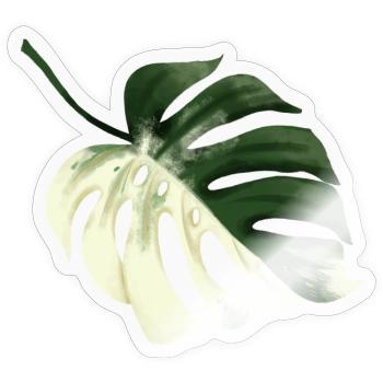 Conception premium Monstera - Sticker taille S (10 x 10 cm) - brillant transparent - Devant