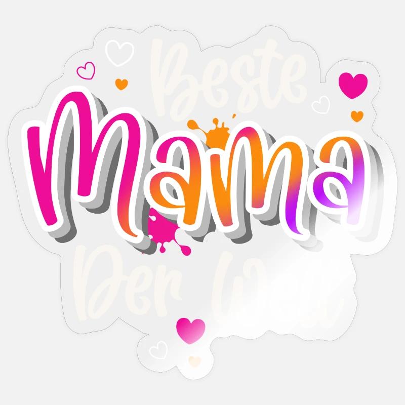 Beste Mama Der Welt - Sticker Größe S (10 x 10 cm) - Transparent glänzend