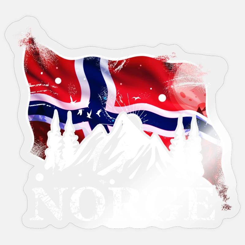 Norway - Sticker size S (10 x 10 cm) - transparent glossy