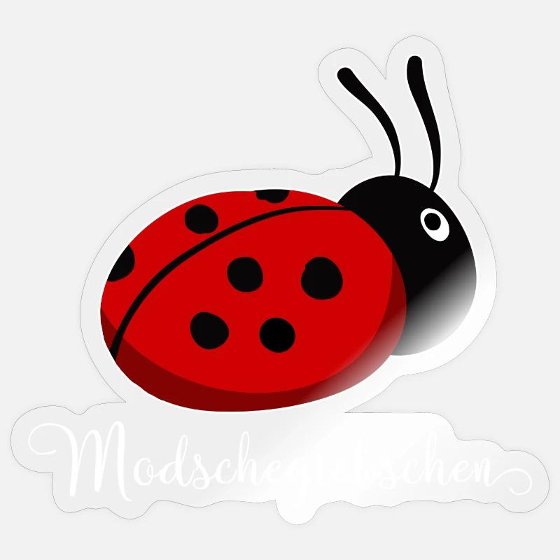 Modschegiebchen Coccinelle Saxon idée cadeau - Sticker taille S (10 x 10 cm) - brillant transparent