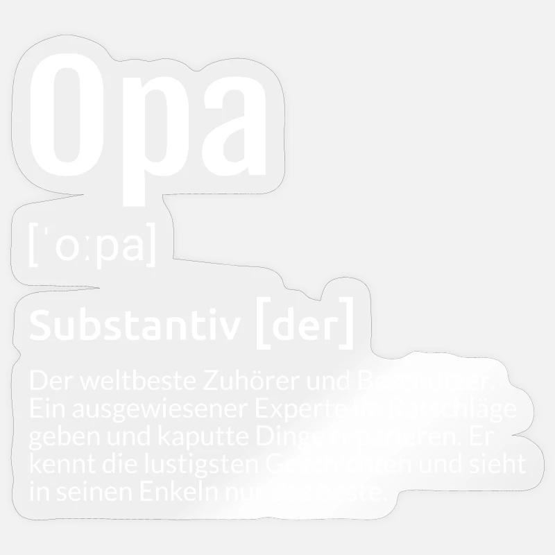 Opa Definition - Sticker Größe S (10 x 10 cm) - Transparent glänzend