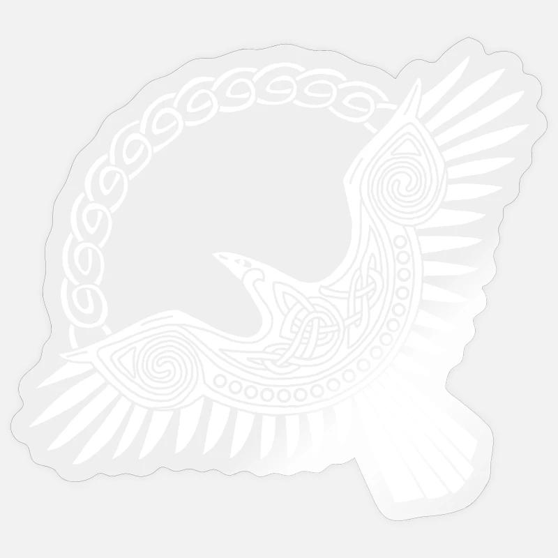 Weißer Wikinger-Adler - Sticker Größe S (10 x 10 cm) - Transparent glänzend