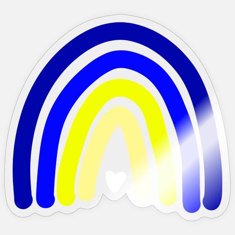 Ukraine Regenbogen Sticker Größe S (10 x 10 cm)