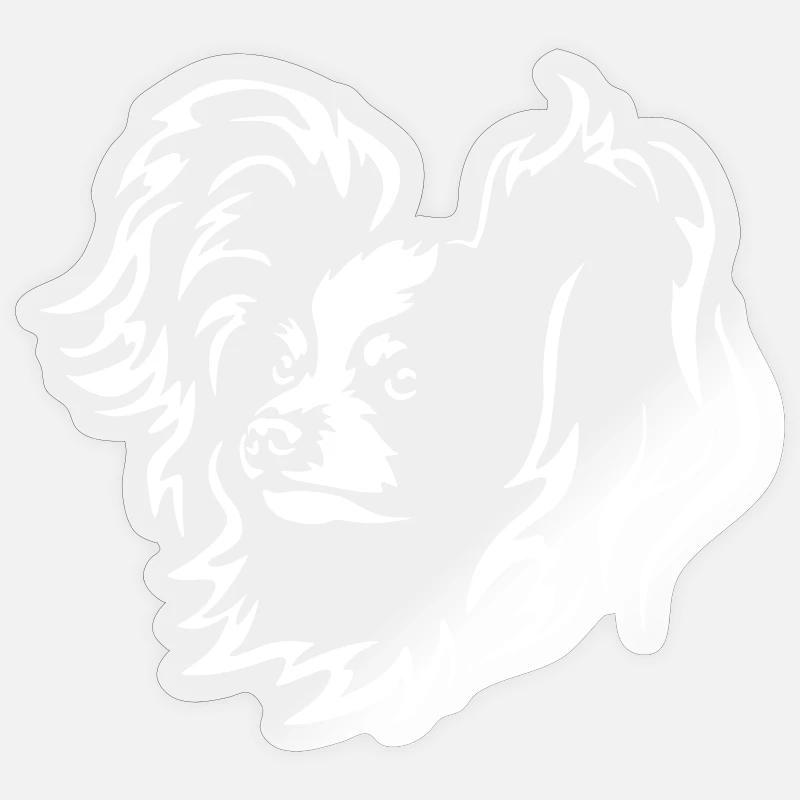 Papillon Head "Black Edition" - Sticker size S (10 x 10 cm) - transparent glossy