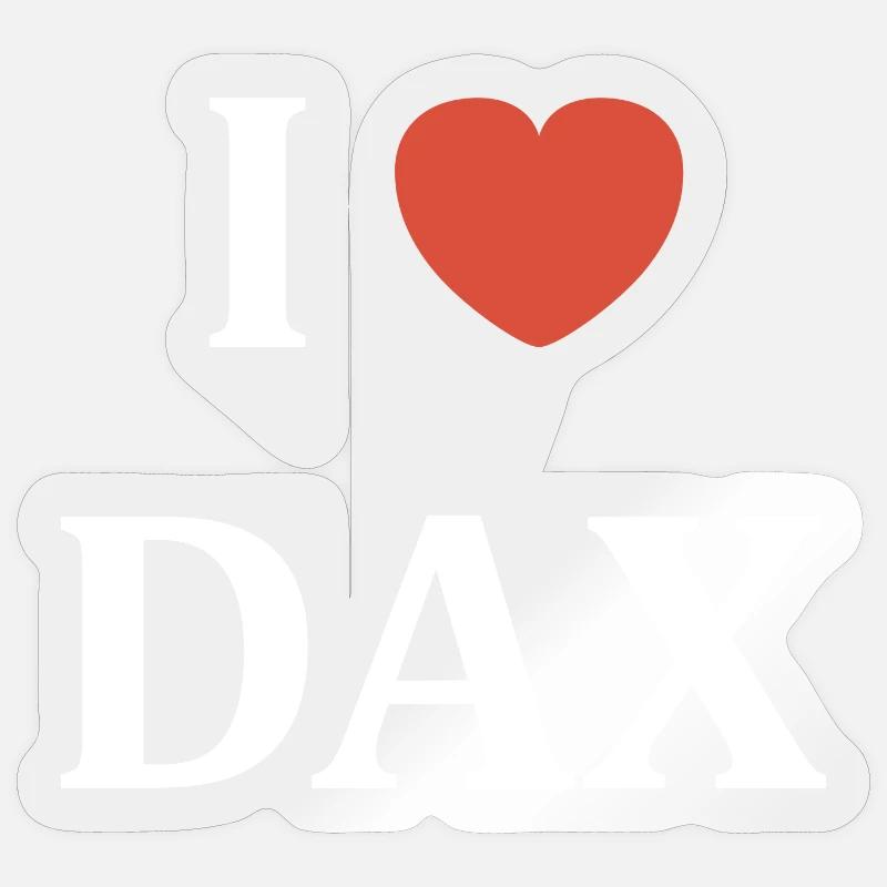 i love Dax - Sticker taille S (10 x 10 cm) - brillant transparent