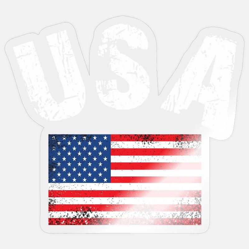 Drapeau des États-Unis Sticker taille S (10 x 10 cm)