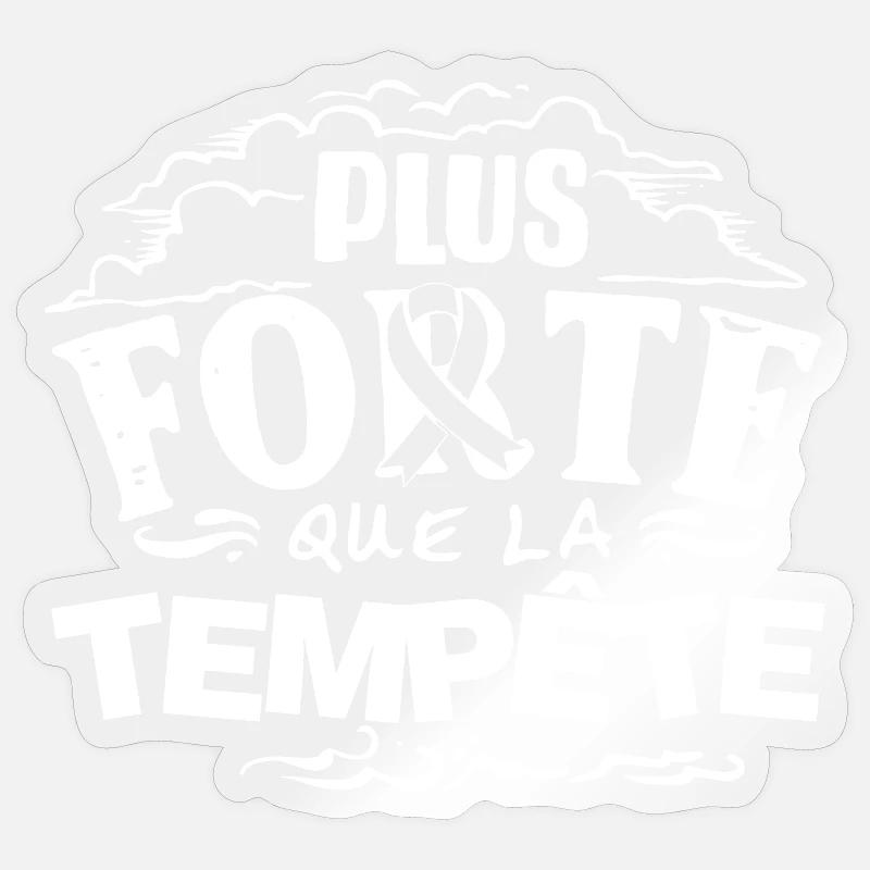 Plus forte que la tempête - Sticker taille S (10 x 10 cm) - brillant transparent
