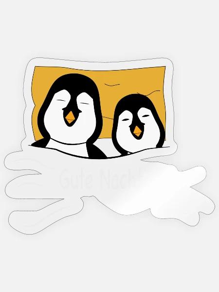Müde Pinguine - Sticker Größe S (10 x 10 cm) - Transparent glänzend