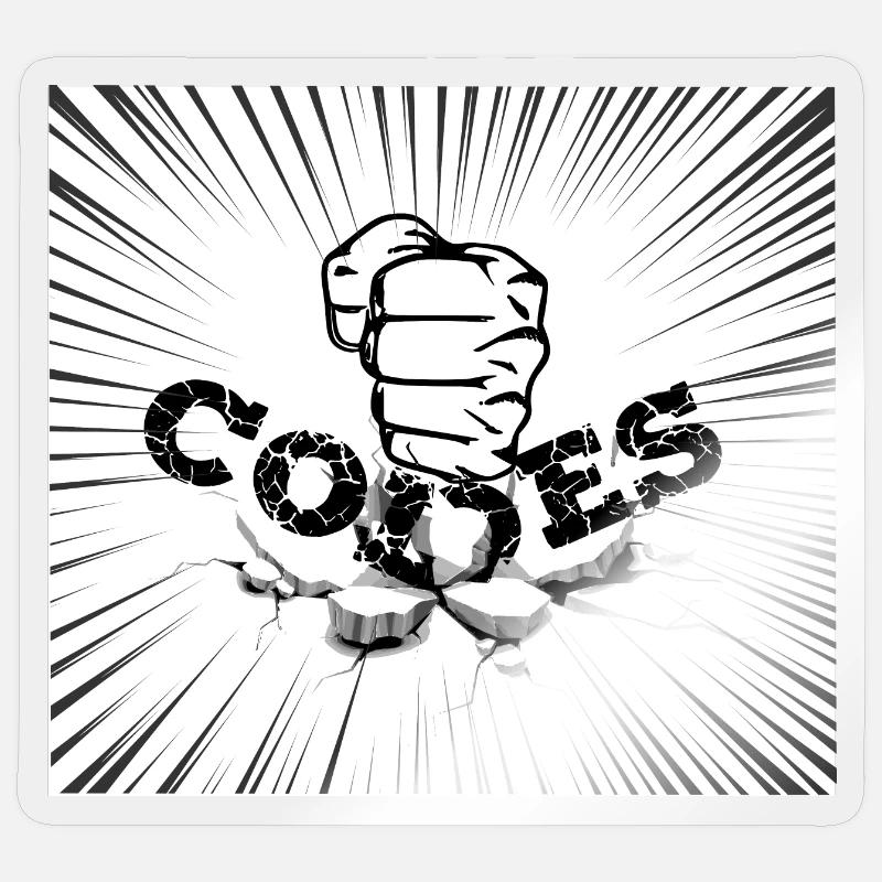 CRACK CODES - Sticker size S (10 x 10 cm) - transparent glossy