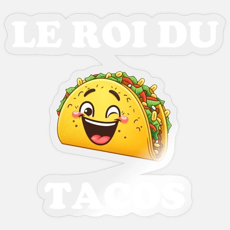 Le roi du tacos - Sticker taille S (10 x 10 cm) - brillant transparent