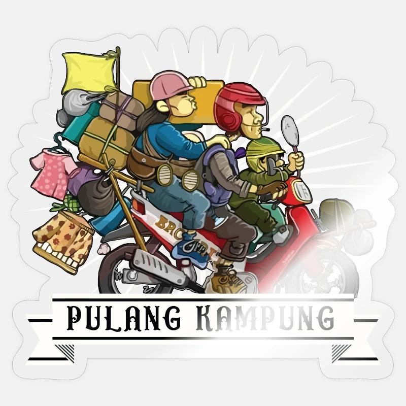 Pulang kampung - Sticker size S (10 x 10 cm) - transparent glossy
