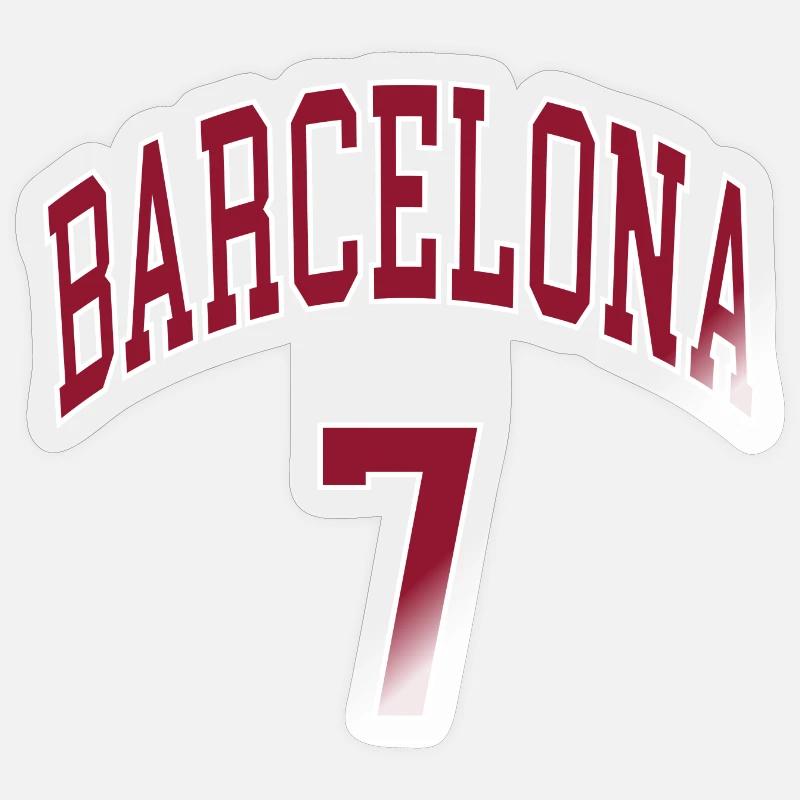 Barcelone 7 - Sticker taille S (10 x 10 cm) - brillant transparent