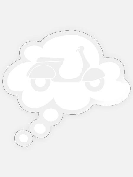 Roller urlaubsreif Denkblase Italien Sprechblase - Sticker Größe S (10 x 10 cm) - Transparent glänzend