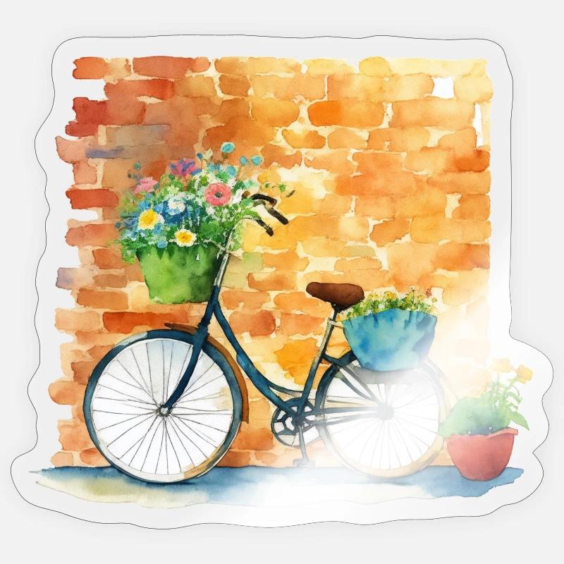Bicycle - Sticker size S (10 x 10 cm) - transparent glossy