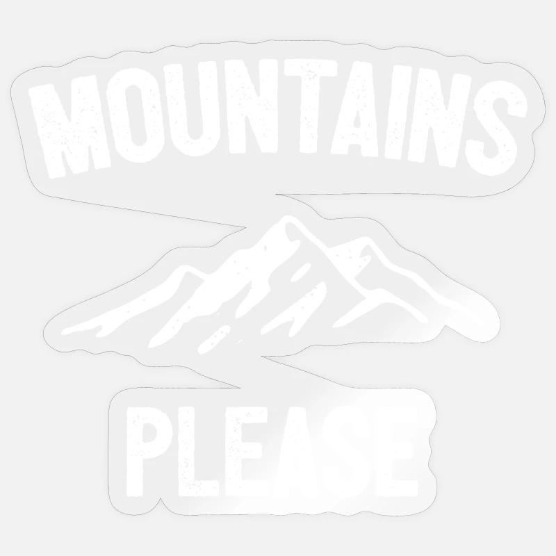 Mountains Please - Sticker size S (10 x 10 cm) - transparent glossy