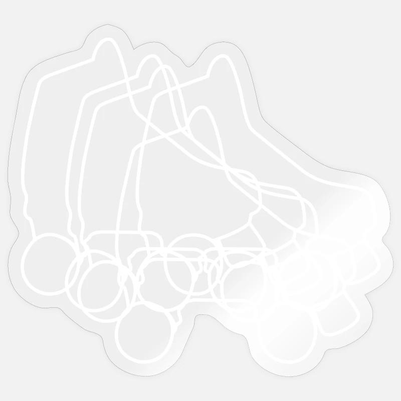 Roller Skates Drawing - Sticker size S (10 x 10 cm) - transparent glossy