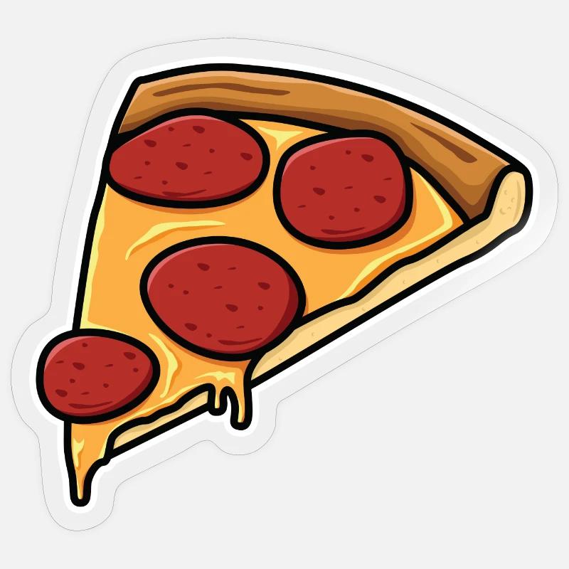 Pizza slice - Sticker size S (10 x 10 cm) - transparent glossy