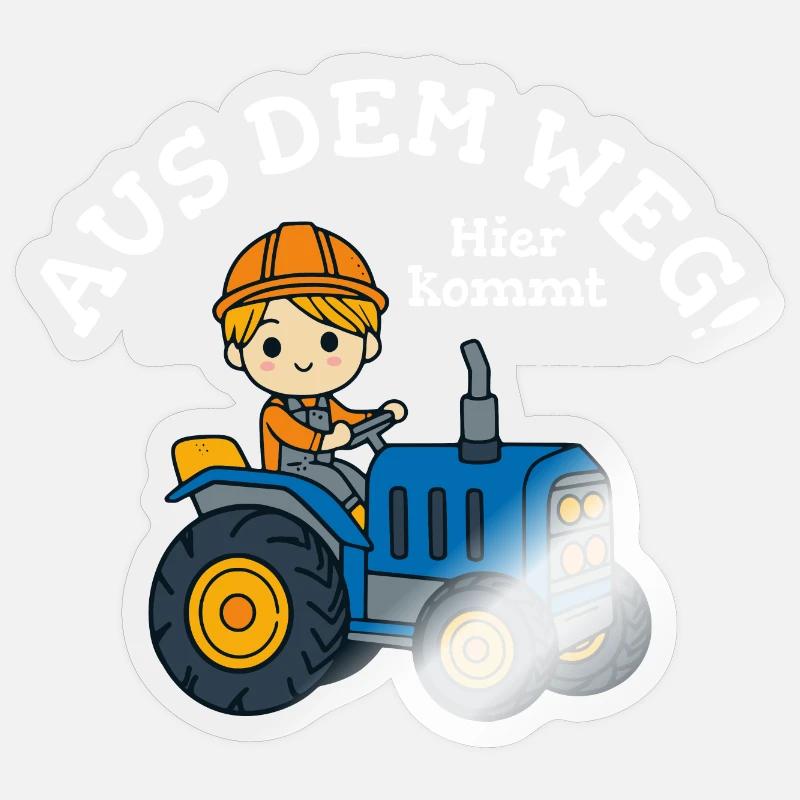 Traktor Junge Kinder Name Vorlage Sticker Größe S (10 x 10 cm)