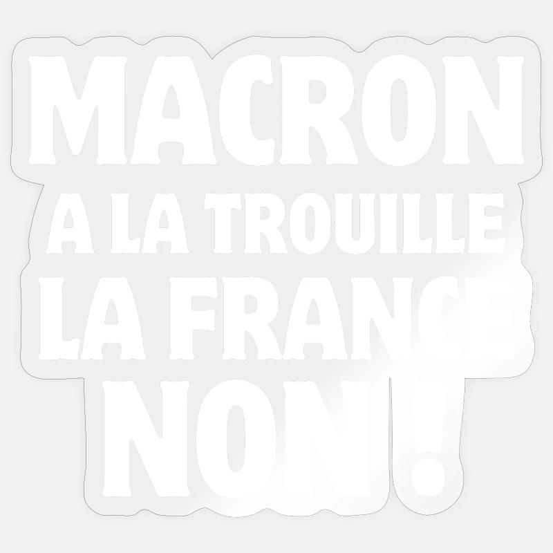 Macron, président de la république - Sticker taille S (10 x 10 cm) - brillant transparent