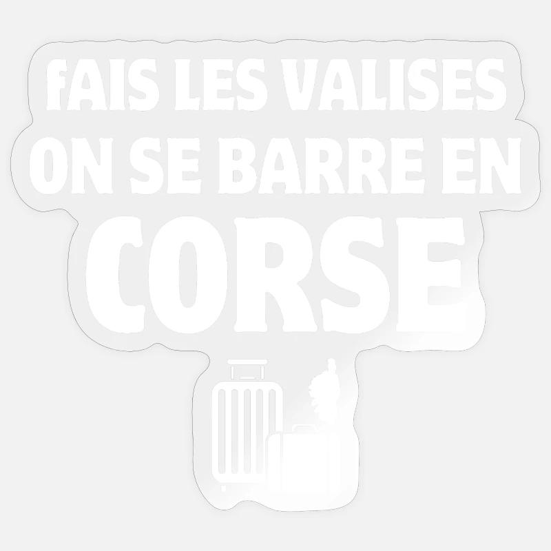 Corse, j'aime la Corse, île de beauté - Sticker taille S (10 x 10 cm) - brillant transparent