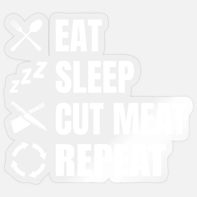 Manger, dormir, boucher, répéter Sticker taille S (10 x 10 cm)