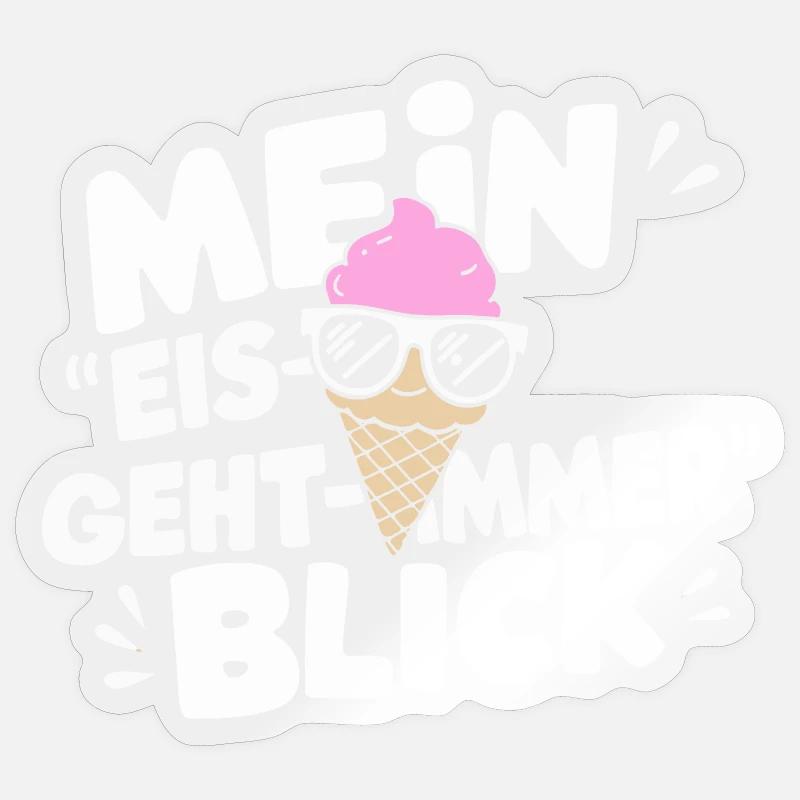Mein Eis-Blick Eismacher Freude Sommer Hitze Sticker Größe S (10 x 10 cm)
