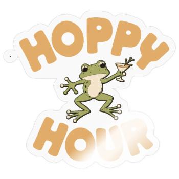 Hoppy Hour Cocktail-Bartender Lustig Mixologie - Sticker Größe S (10 x 10 cm) - Transparent glänzend - Vorne
