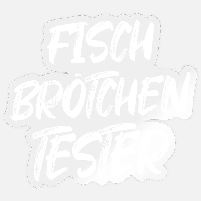 Fischbrötchen Tester powered by Design vom Haff - Sticker Größe S (10 x 10 cm) - Transparent glänzend