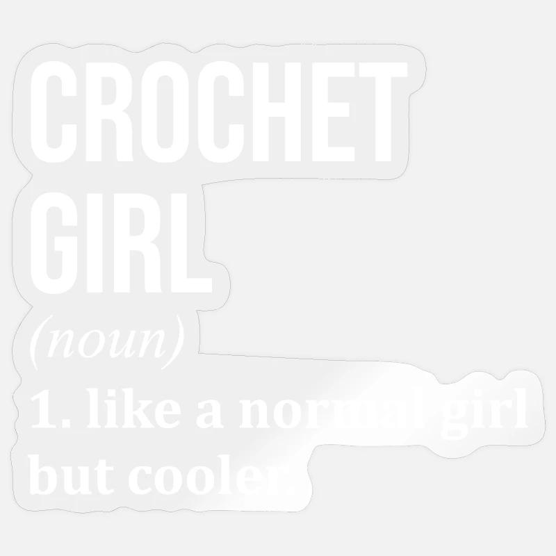 crochet - Sticker taille S (10 x 10 cm) - brillant transparent