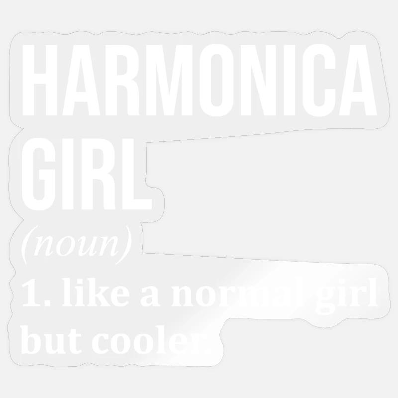 harmonica - Sticker taille S (10 x 10 cm) - brillant transparent